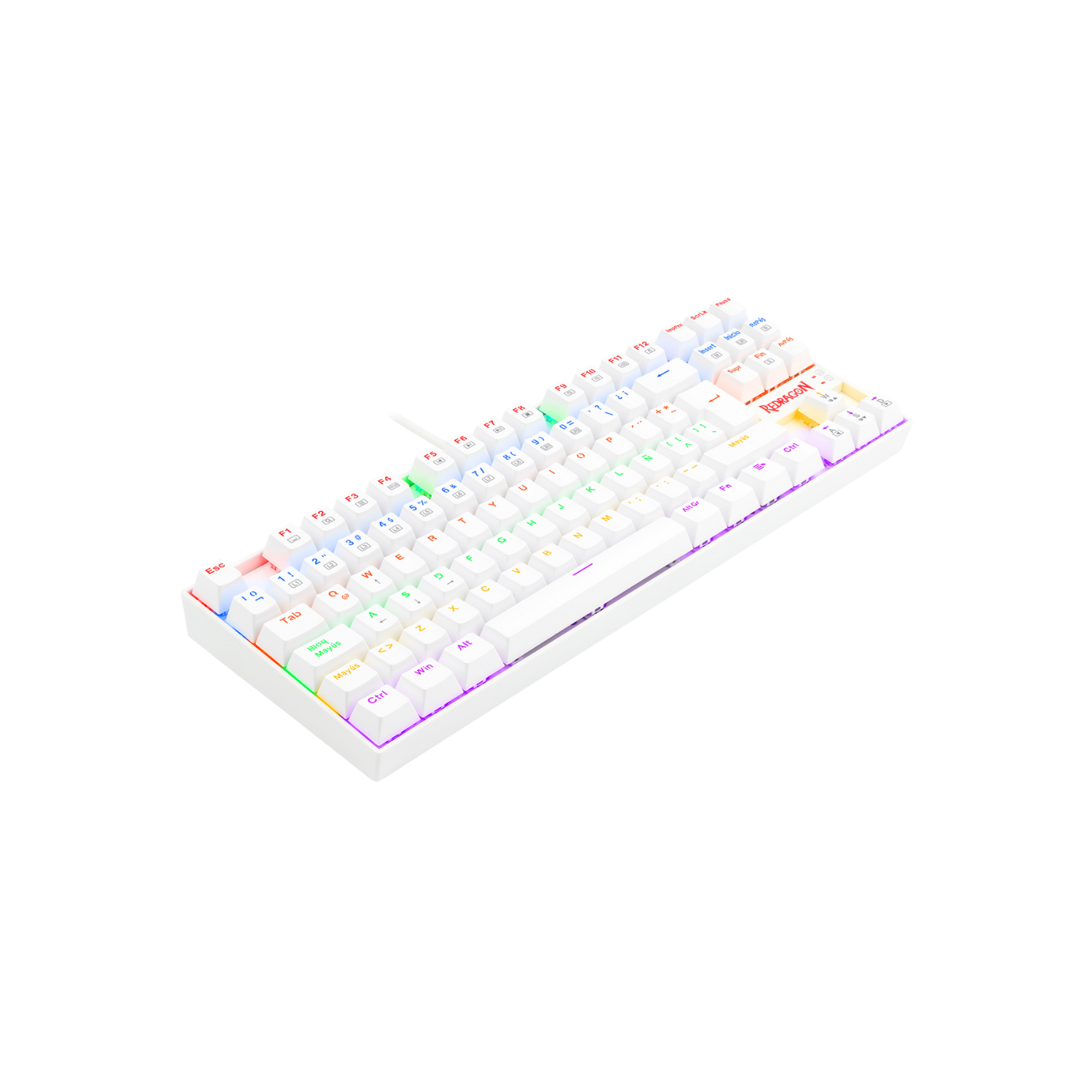 Teclado Gamer Redragon Kumara K552 Blanco Rainbow Tenkeyless-4