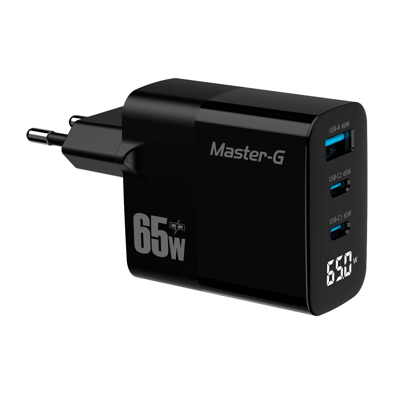 Cargador Master-G Carga Rapida 65w Multipuerto + Cable USB-C-1