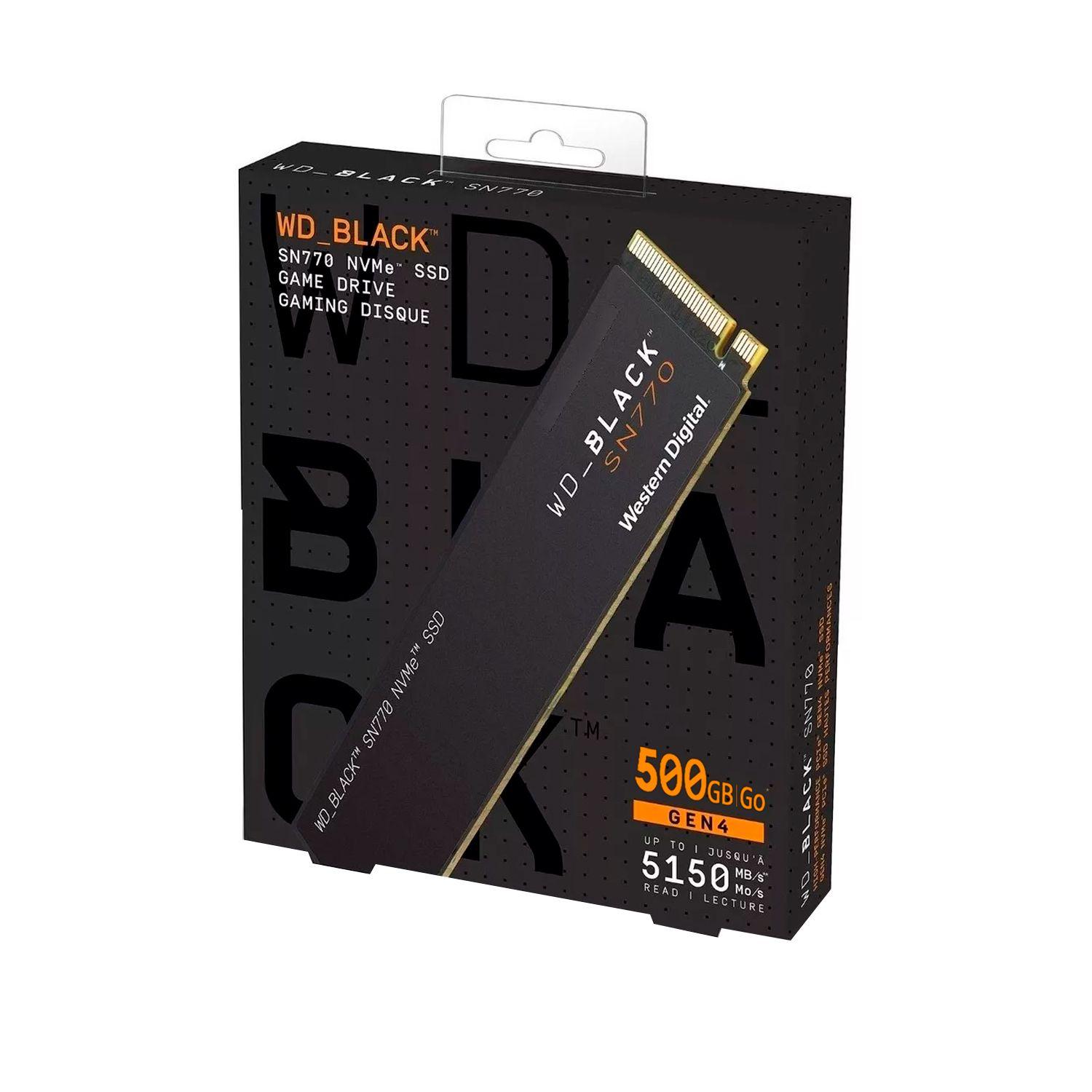 Disco Solido SSD interno WD Black SN770 500GB M.2 2280 PCIe4-4