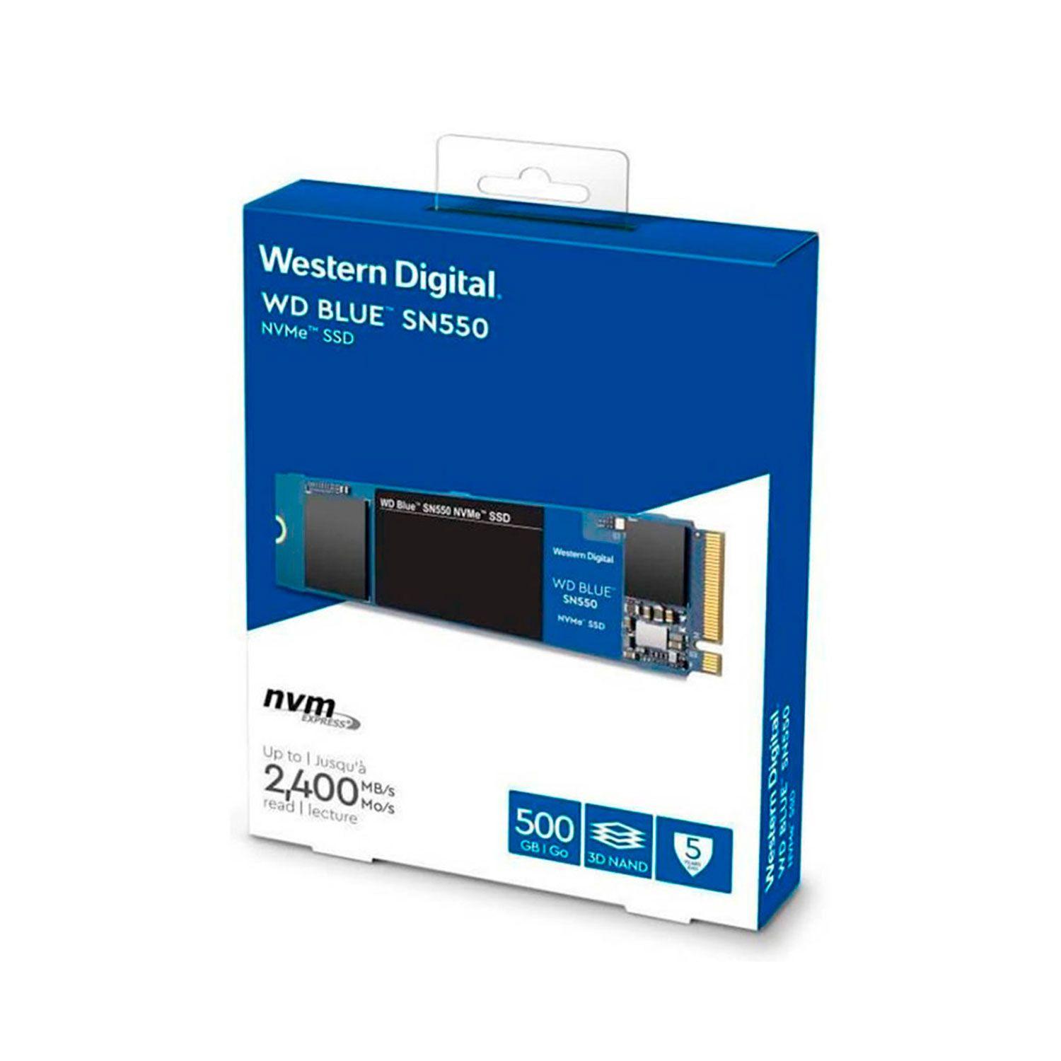 Disco Solido SSD WD Blue 500GB M.2 SN550 NVMe WDS500G2B0C-2