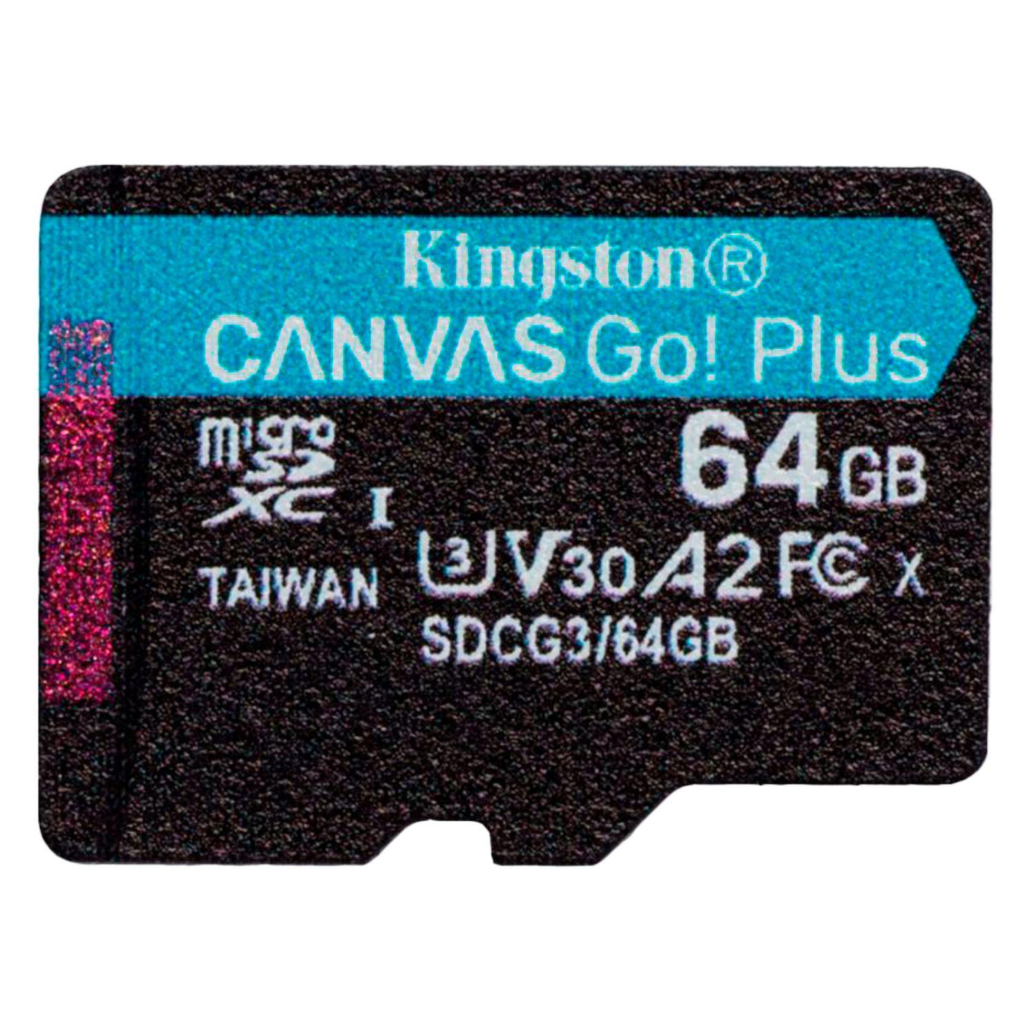 Tarjeta De Memoria MicroSD 64GB Kingston Canvas Go Plus 4K-1