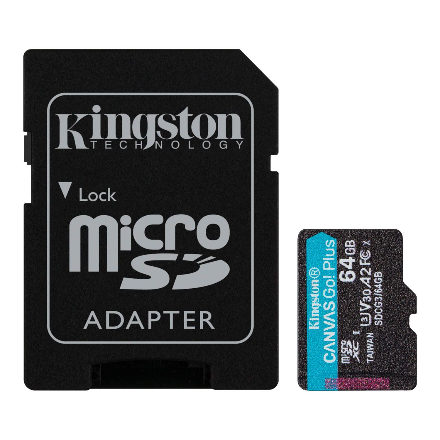 Tarjeta De Memoria MicroSD 64GB Kingston Canvas Go Plus 4K-3
