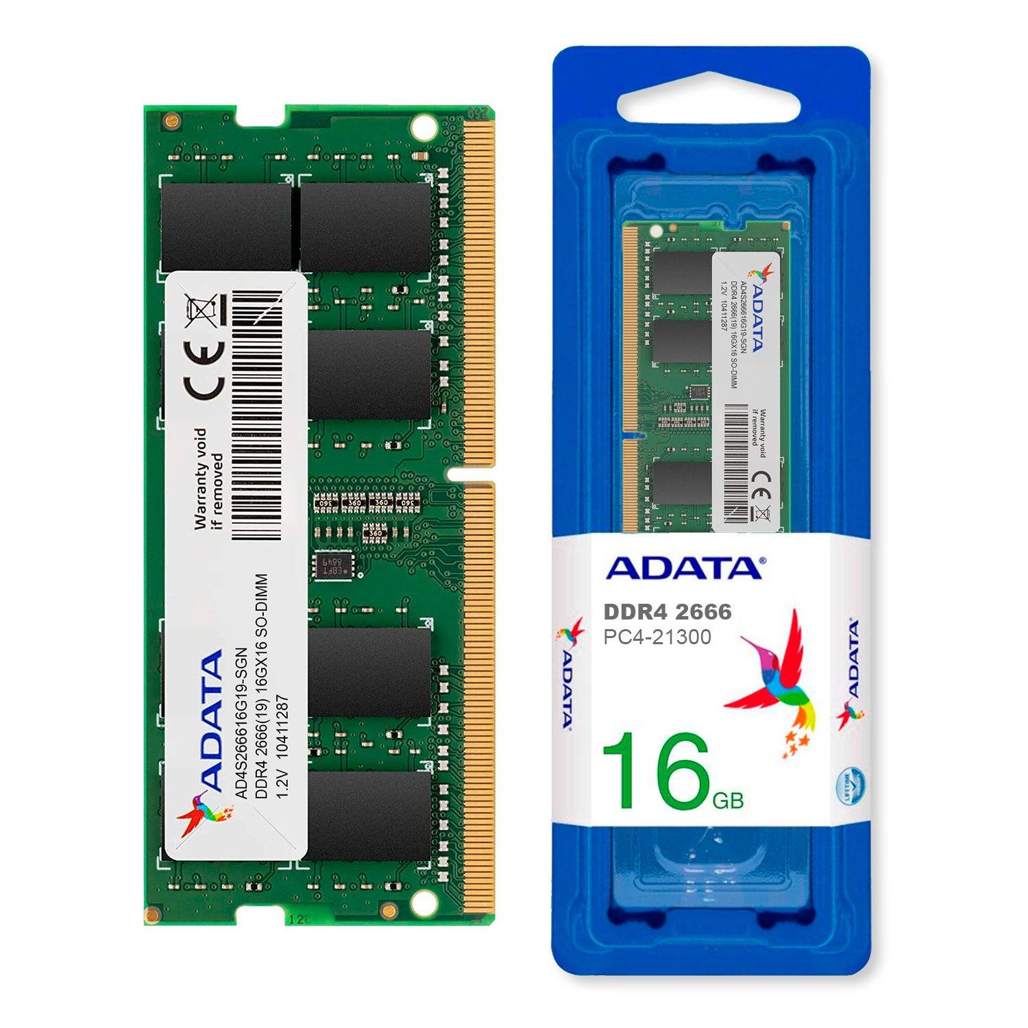 Memoria Ram Notebook DDR4 16GB Adata AD4S266616G19-SGN-1