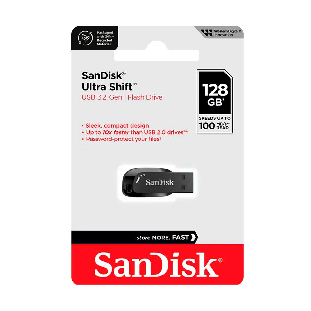 Pendrive SanDisk USB 128GB Ultra Shift 100MB/s Mac Windows-4