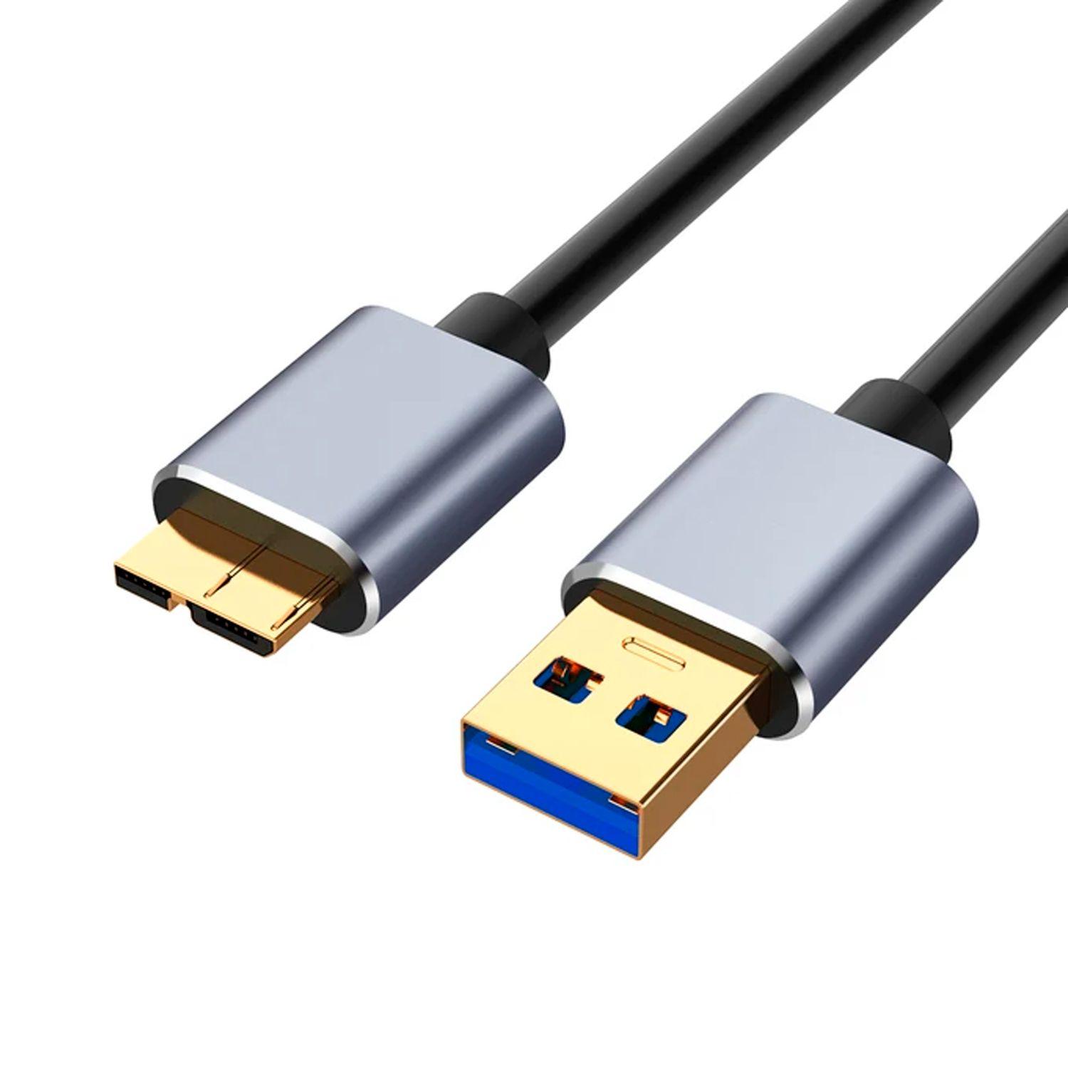 Cable USB A 3.0 a Micro B Para Disco HDD / SSD Externo 1m-2