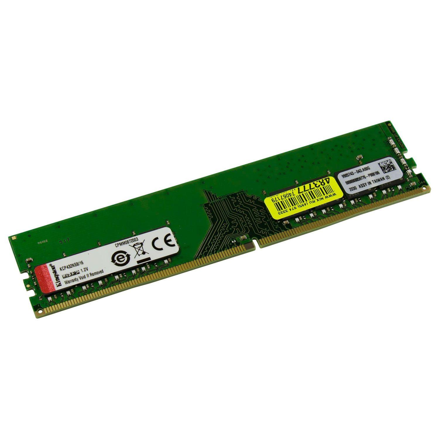 Memoria Ram PC DDR4 16GB Kingston DIMM KCP432NS8/16-0