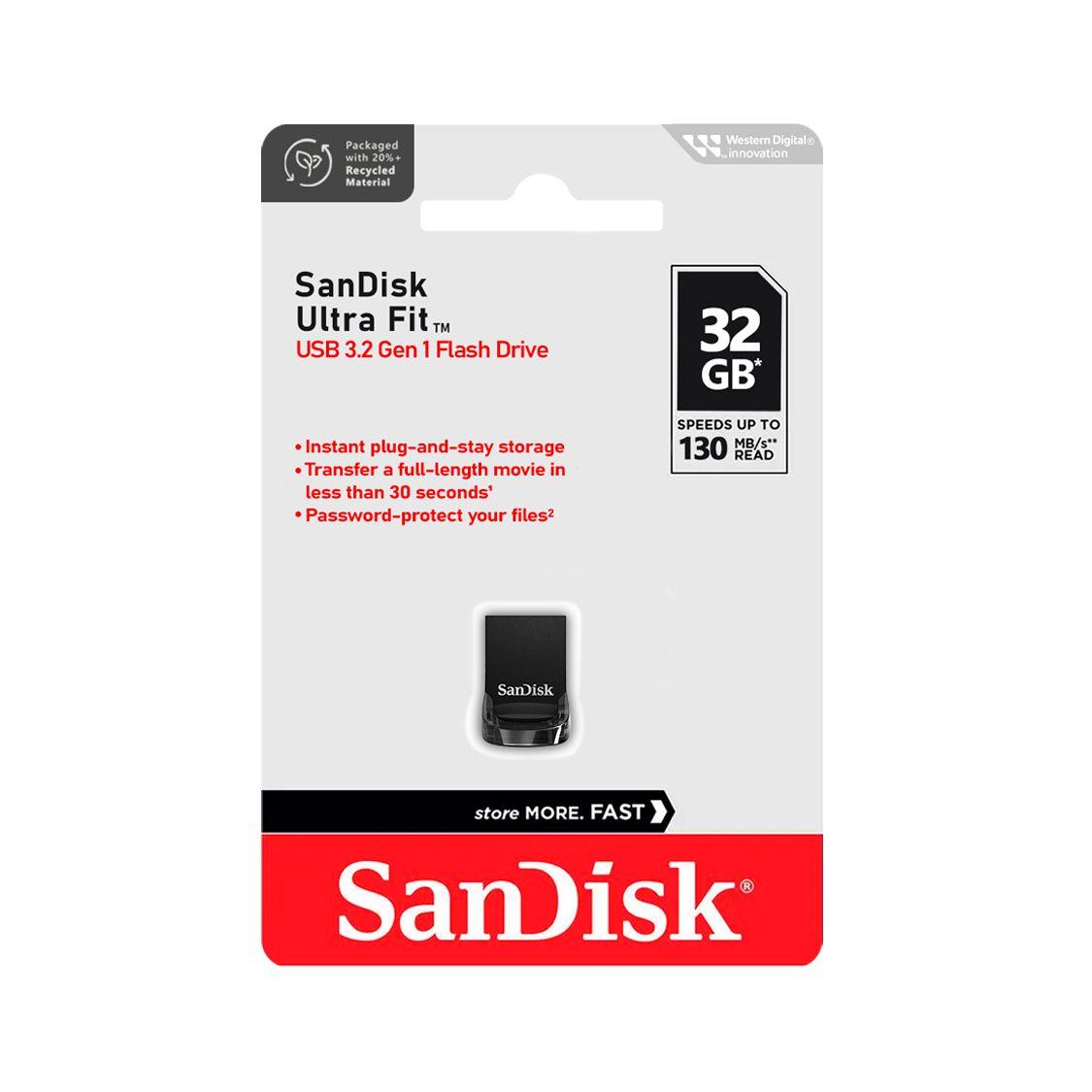 Pendrive SanDisk USB 3.2 32GB Ultra Fit 130MB/s Mac Windows-5