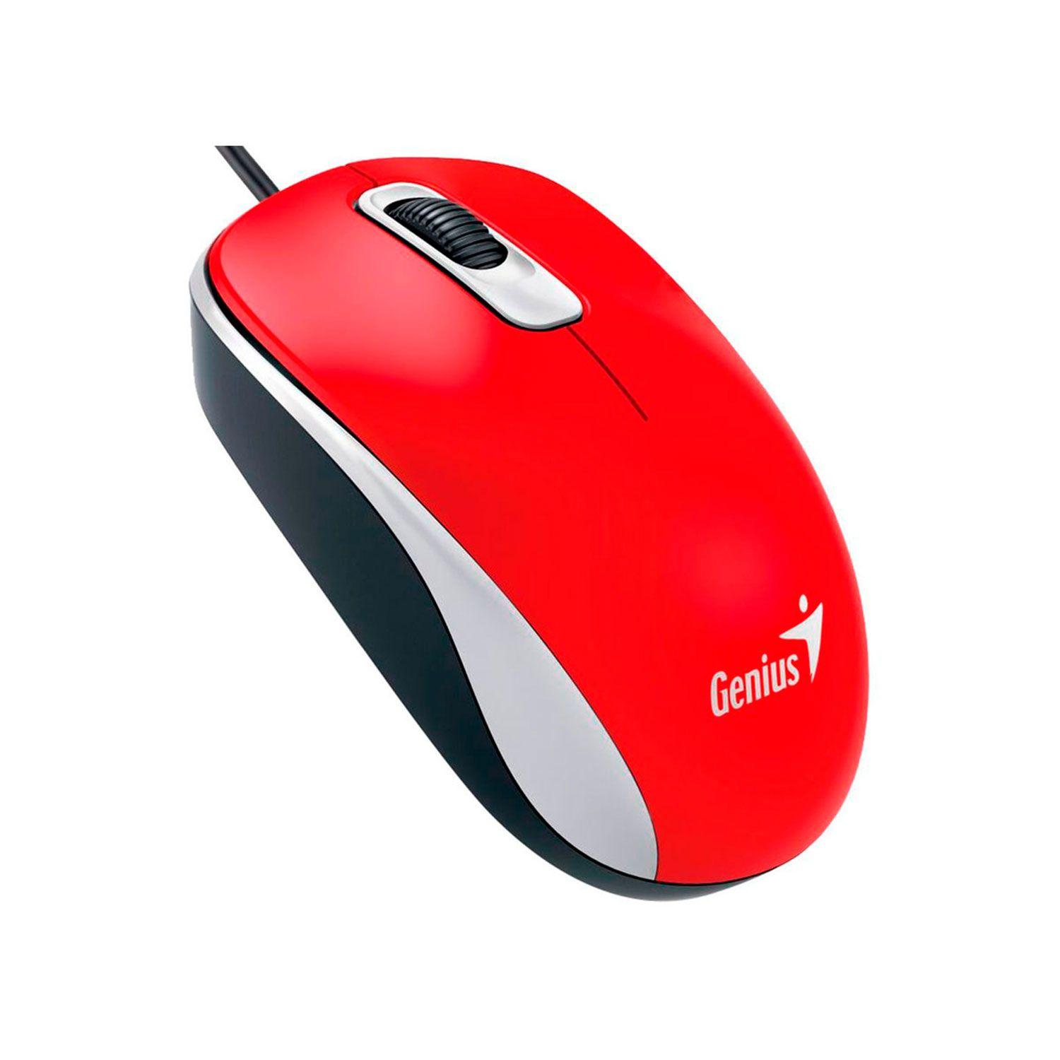 Mouse Genius Dx-110 Usb Óptico 3 Botones Ambidiestro Rojo-0