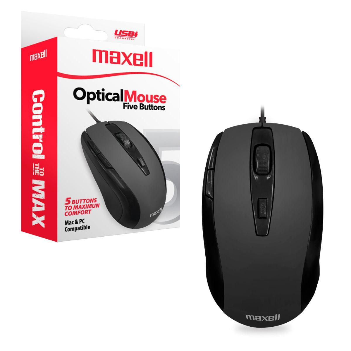 Mouse USB Optico Maxell MOWR-105 Ergonomico Sensor 1600dpi-0