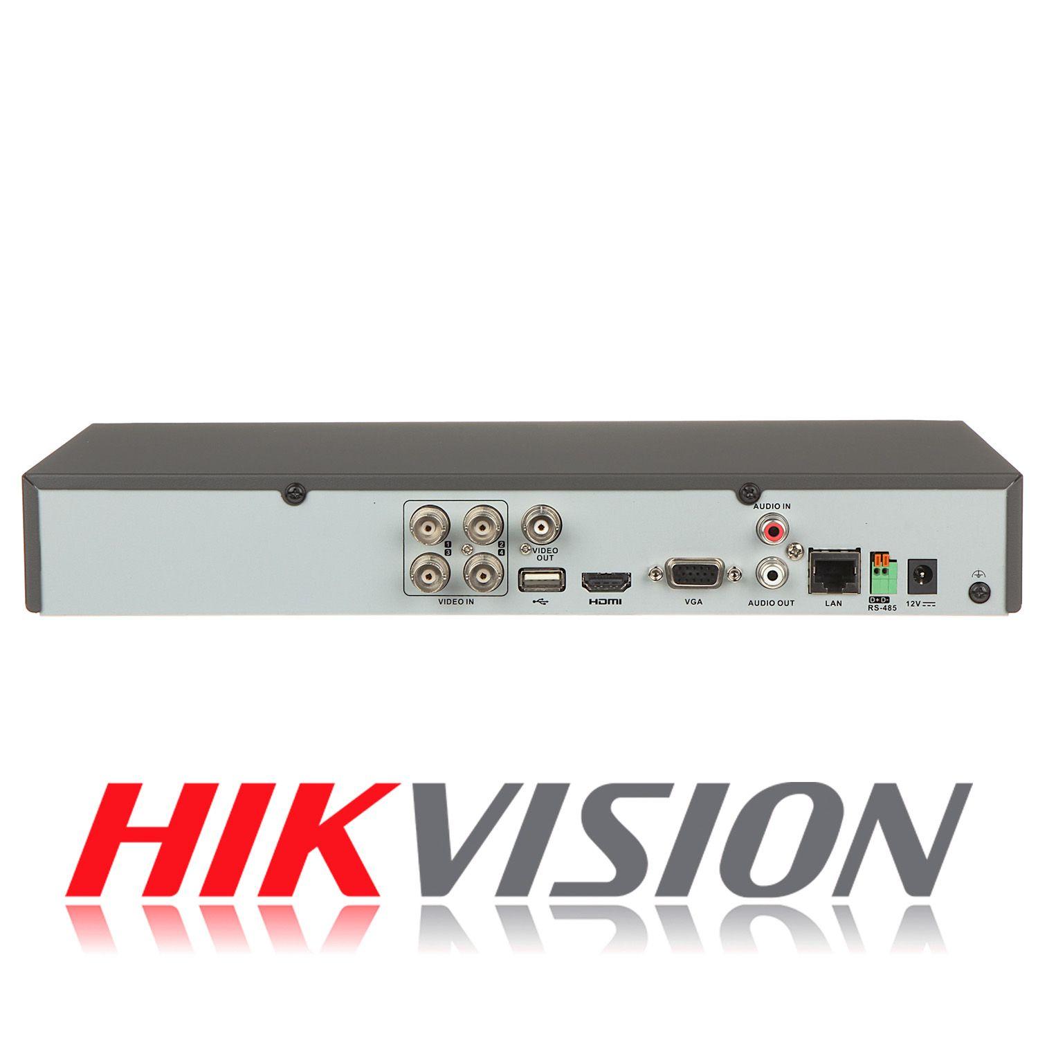 DVR 4 Canales Turbo HD Pentahibrido Hikvision AcuSense 1U-3