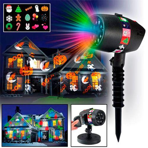 Foco Proyector Luz Led 12 Motivos Rotación Navidad [ P89 ]-0