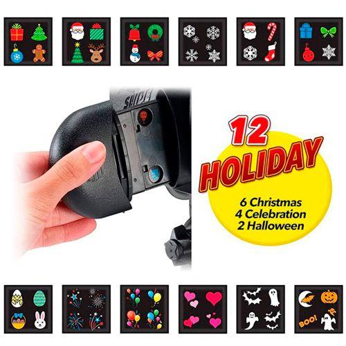 Foco Proyector Luz Led 12 Motivos Rotación Navidad [ P89 ]-4