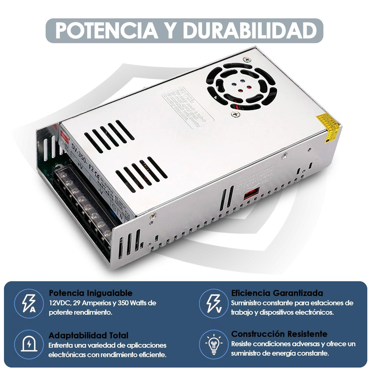 Fuente de Poder WEHO 350W 12V 29A Ventilador Incorporado-3