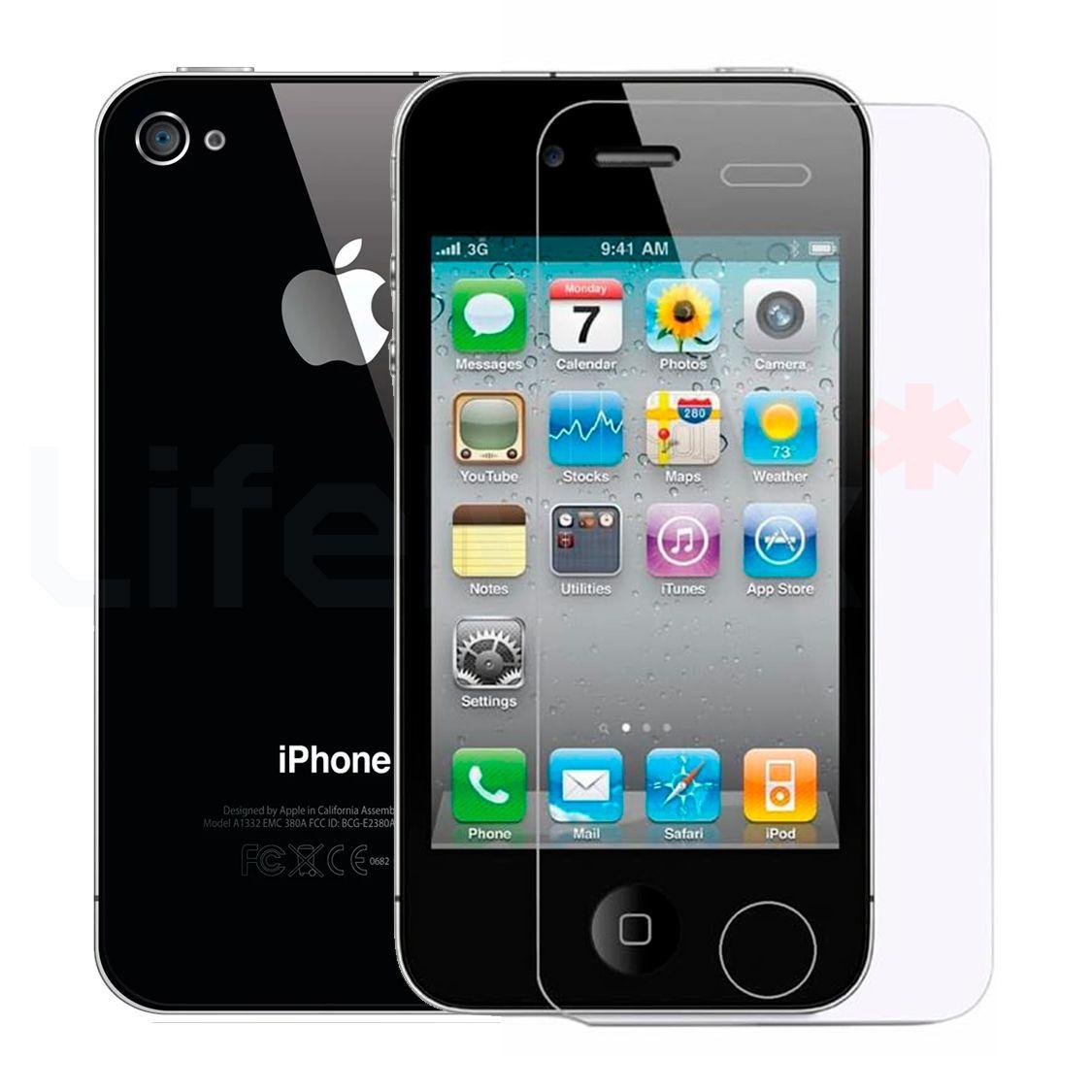 Lamina de Vidrio Templado Completa Compatible con Iphone 4S-2