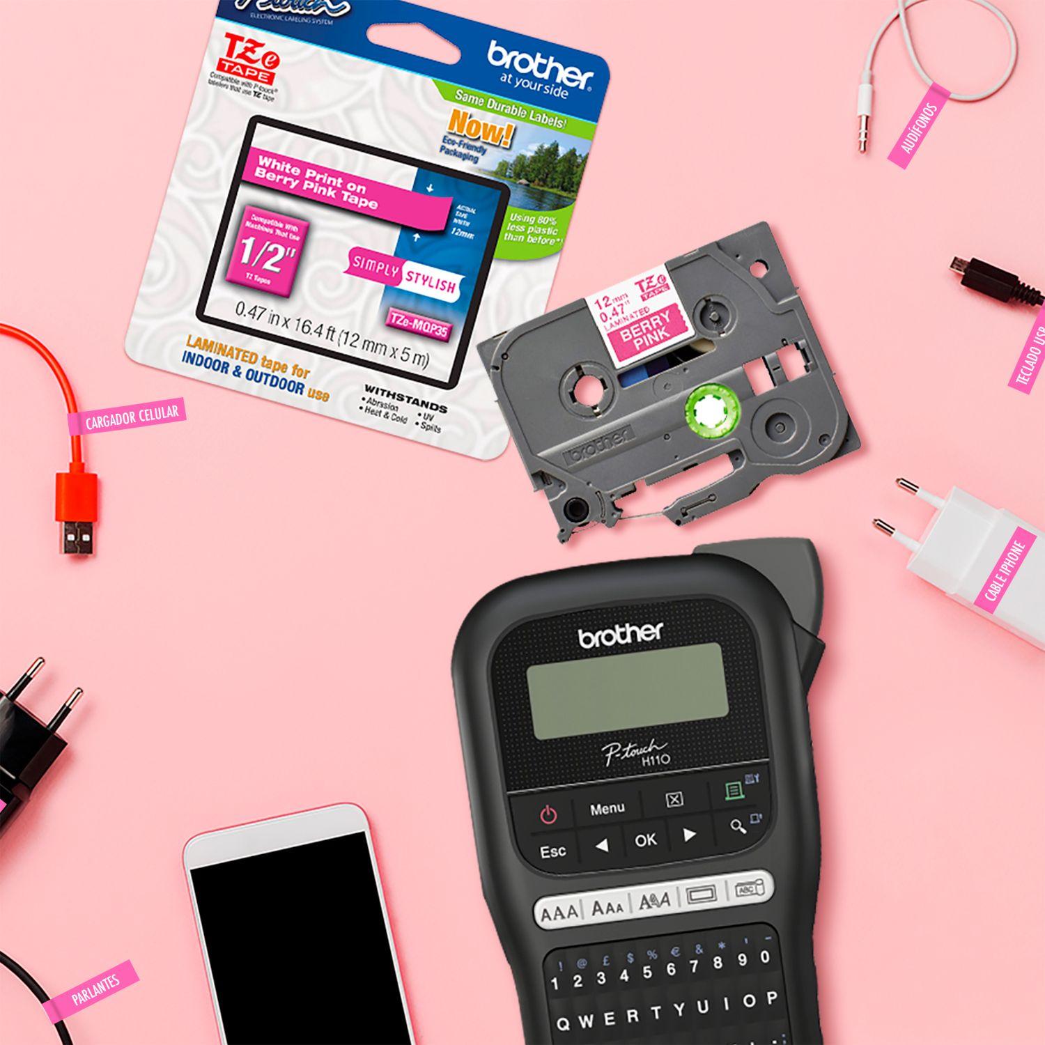 Rotuladora Portatil para Etiquetas Brother P Touch PT-H110BK-3