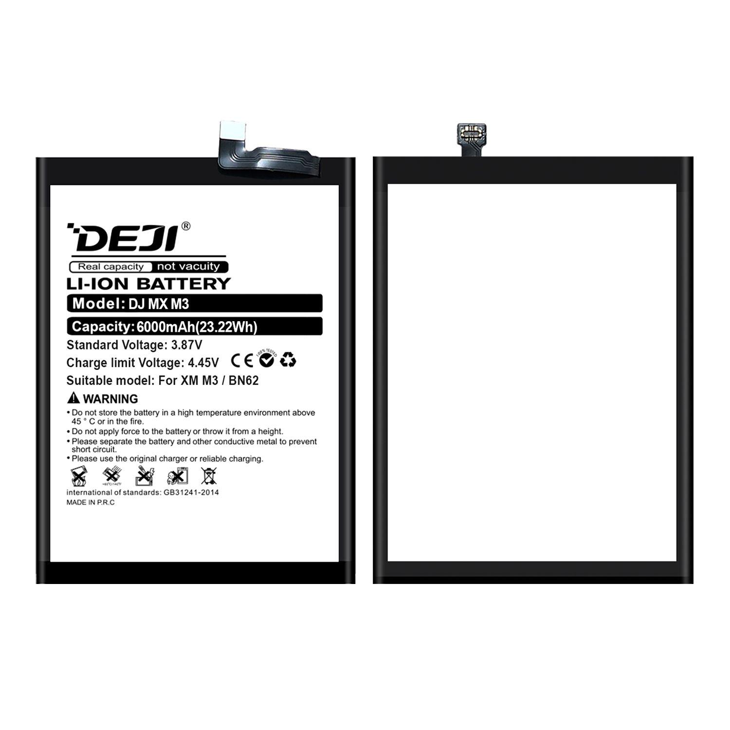 Bateria para Redmi Note 9 DEJI IC Original Capacidad 6000mAh-3