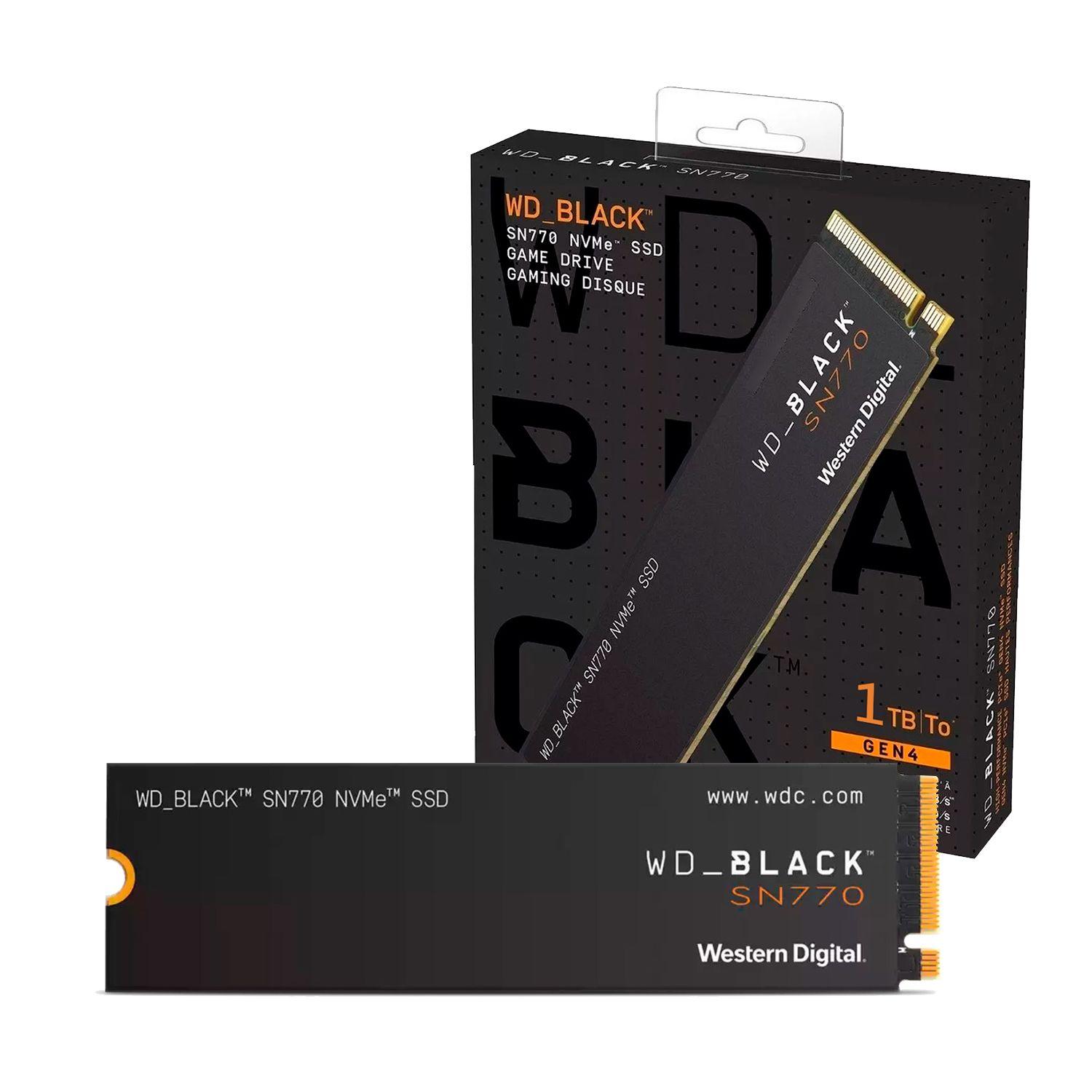 Disco Solido SSD interno WD Black SN770 1TB M.2 2280 PCIe4-0