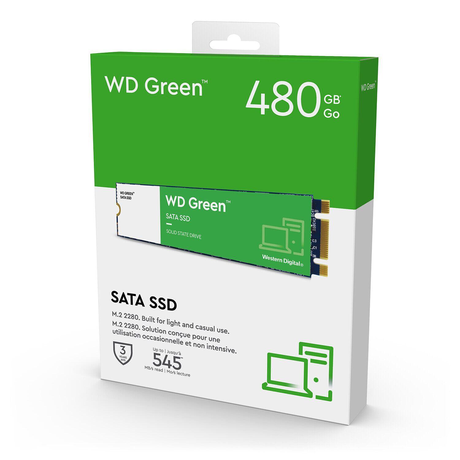 Disco Solido SSD Interno WD Green 480GB Go M.2 2280 SATA III-3