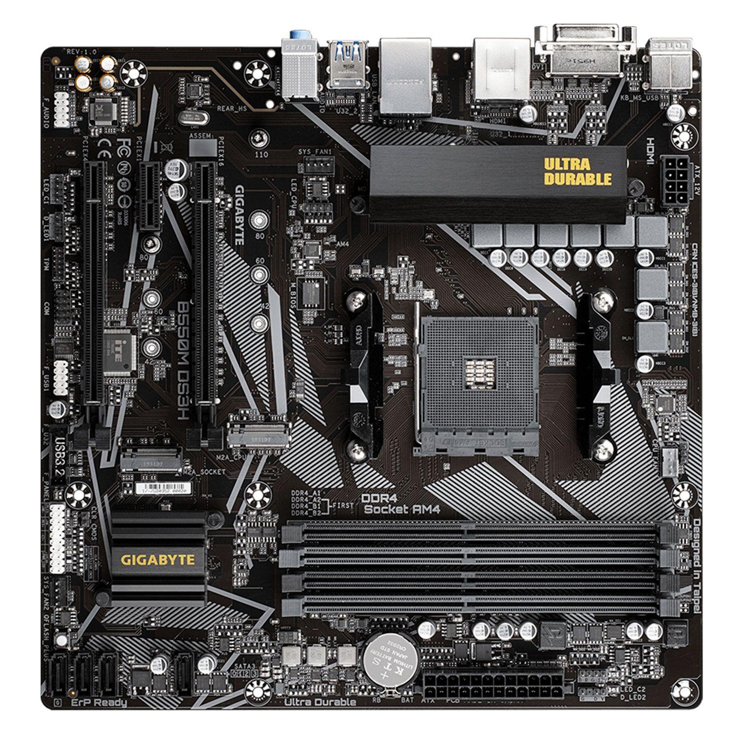 Placa Madre Gigabyte B550M DS3H AC M.2 RGB AM4 B550MDS3HAC-2