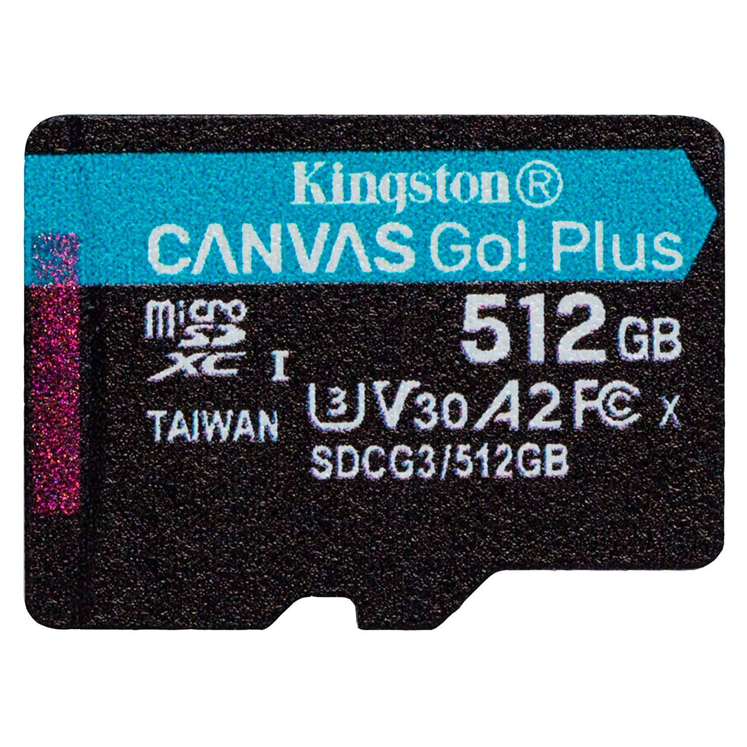 Tarjeta MicroSD Kingston Canvas Go! Plus 512GB SDCG3/512GBSP-0