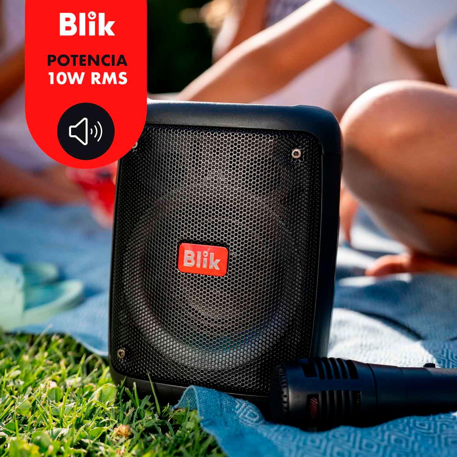 Parlante Karaoke Bluetooth 5.3 Blik Voice Tws RGB 10W RMS-4