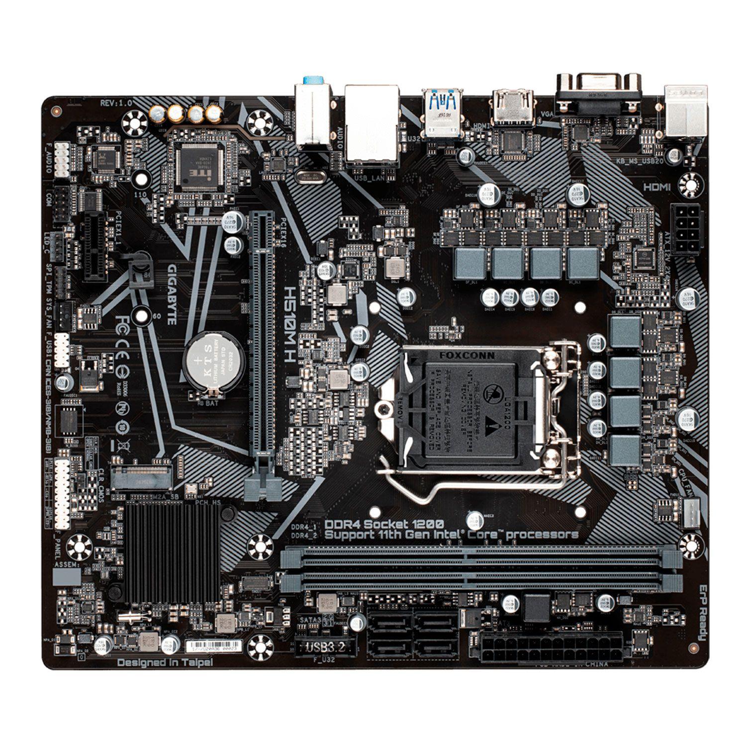Placa Madre Gigabyte H510M H Rev.1.0 LGA1200 DDR4 H510MH-2