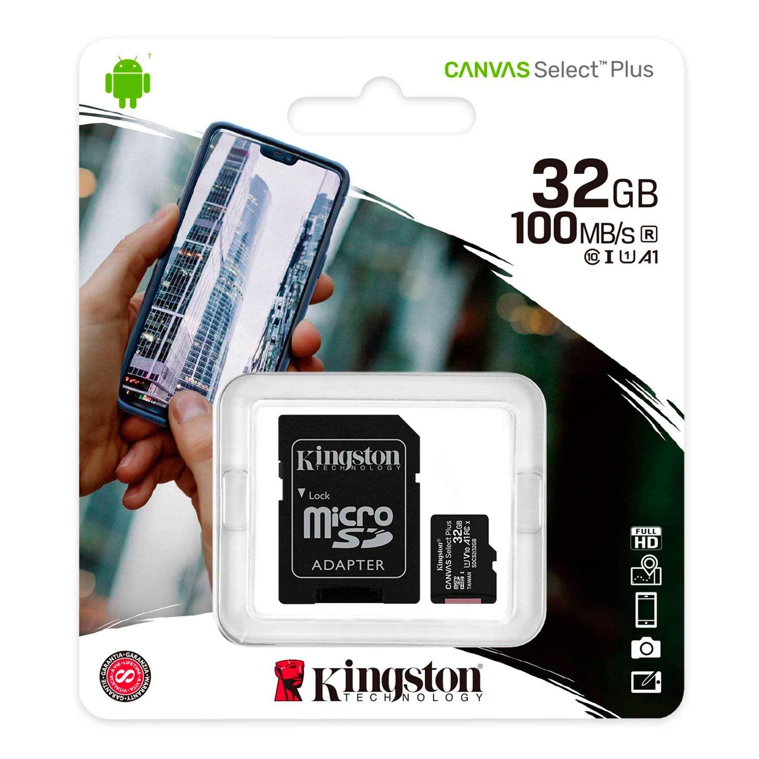 Memoria Flash Kingston Canvas Select Plus 32GB+Adap MicroSD-2