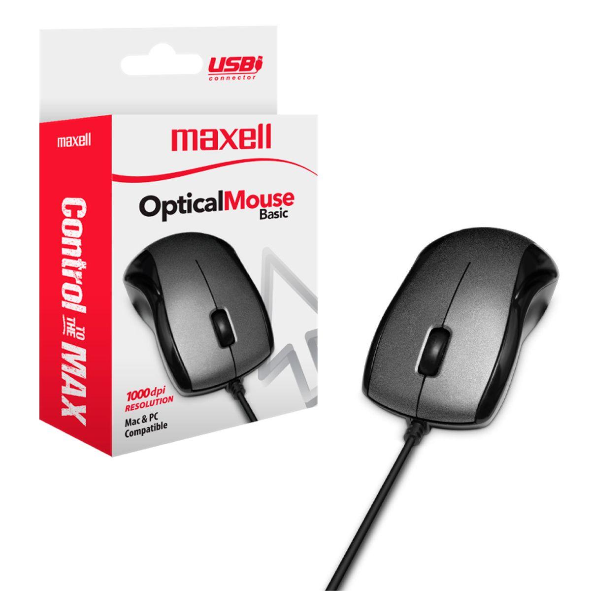 Mouse USB Optico Maxell MOWR-101 Ergonomico Sensor 1000dpi-0