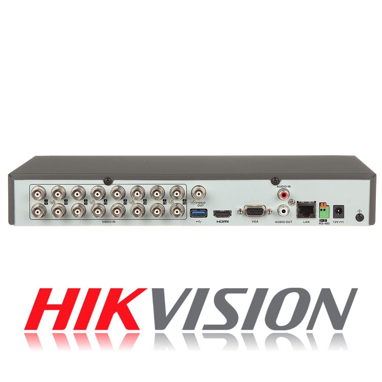 DVR 16 Canales Turbo HD Pentahibrido Hikvision AcuSense 1U-3