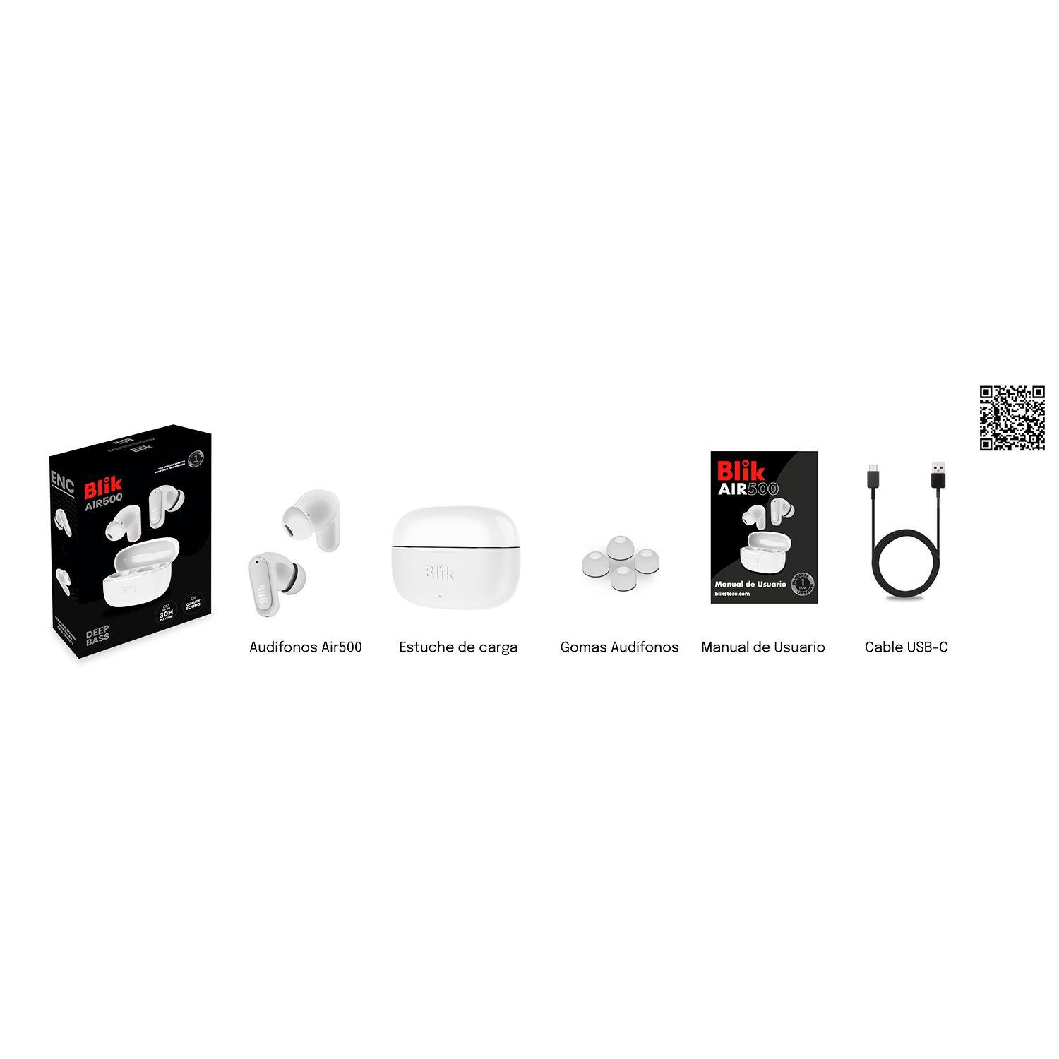 Audifonos Bluetooth Blik Air500 TWS Ip54 ENC Bajos Profundos-6