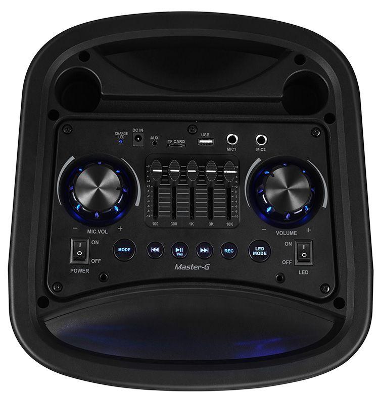 Parlante MasterG Karaoke Phantom Bluetooth 8in x2 60W TWS EQ-3