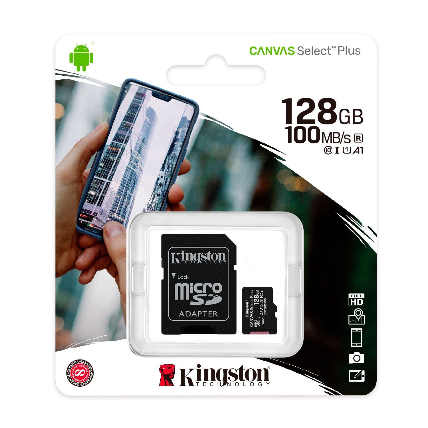Tarjeta Memoria Kingston MicroSDXC 128GB Canvas Select Plus-2