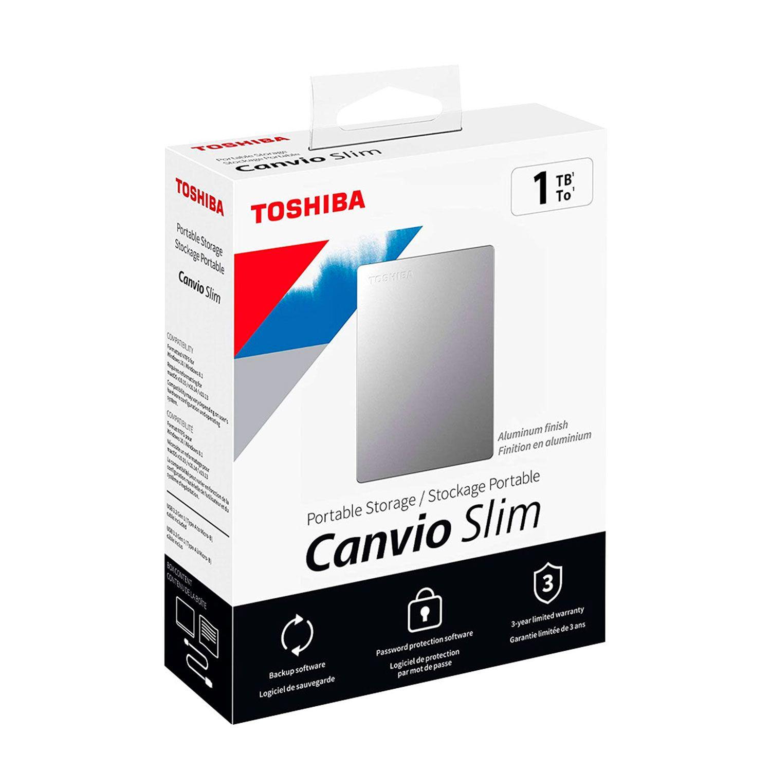 Disco Duro Externo Toshiba 1tb Canvio Slim Plata-3