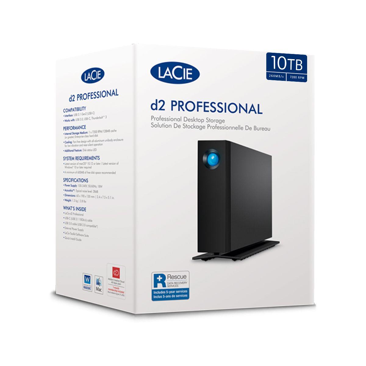 Disco Duro Externo LaCie D2 Professional 10TB 260MB/s Rescue-8