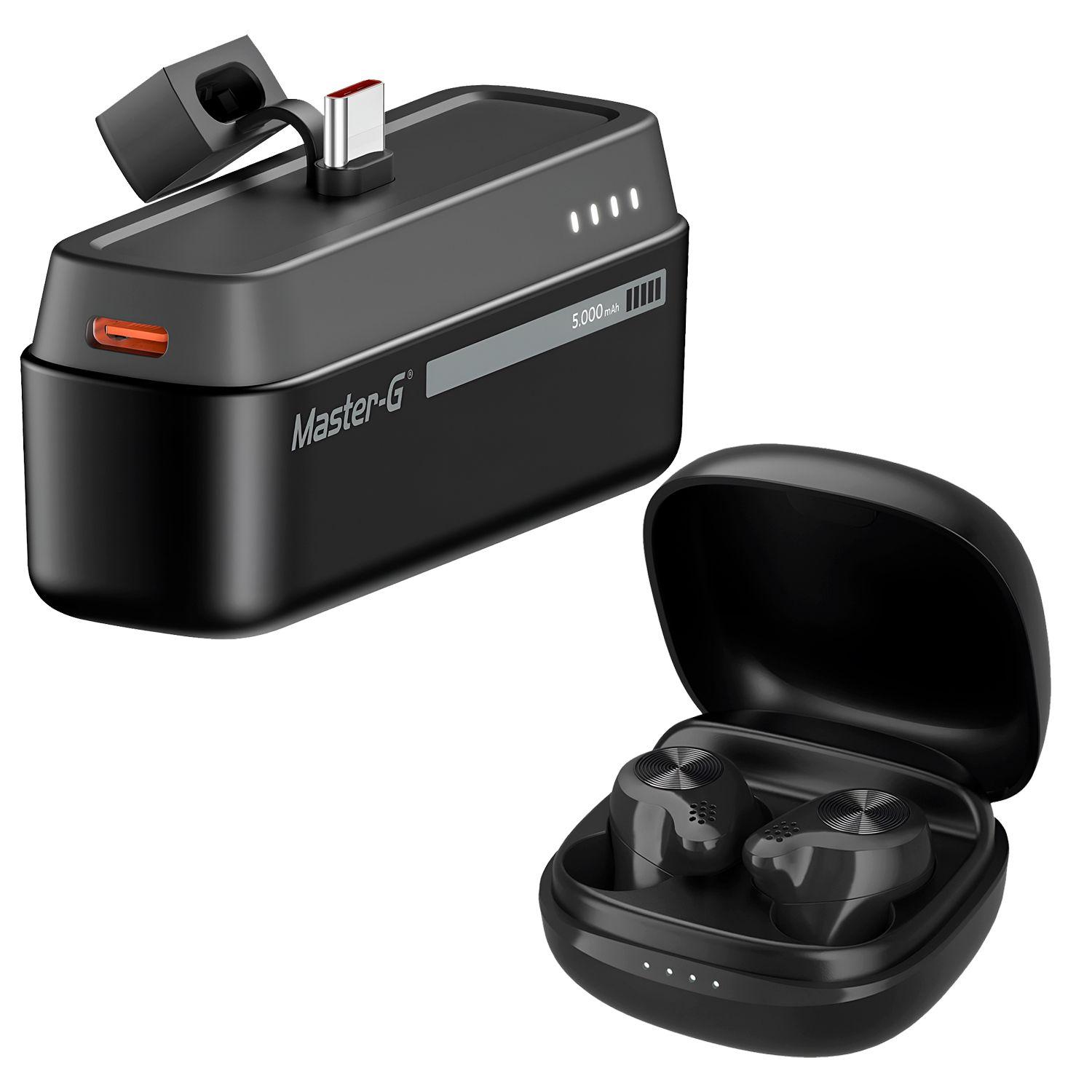 Kit Duo Audifonos Bluetooth Master-G + PowerBank 5.000 mAh-0