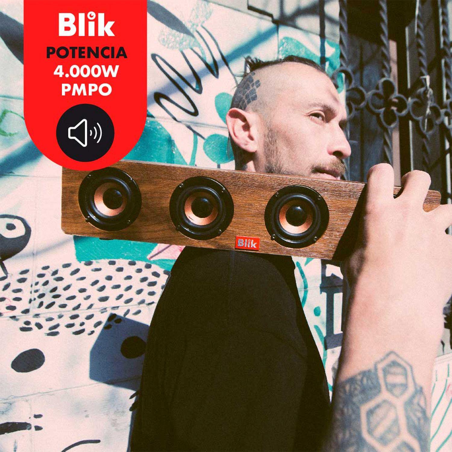 Parlante Portatil Blik Rock Wood Bluetooth 20W RMS 5.3-3