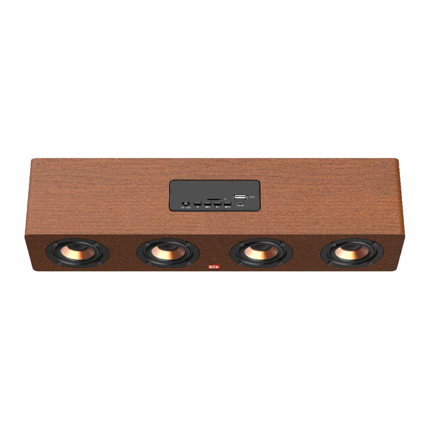 Parlante Portatil Blik Rock Wood Bluetooth 20W RMS 5.3-4