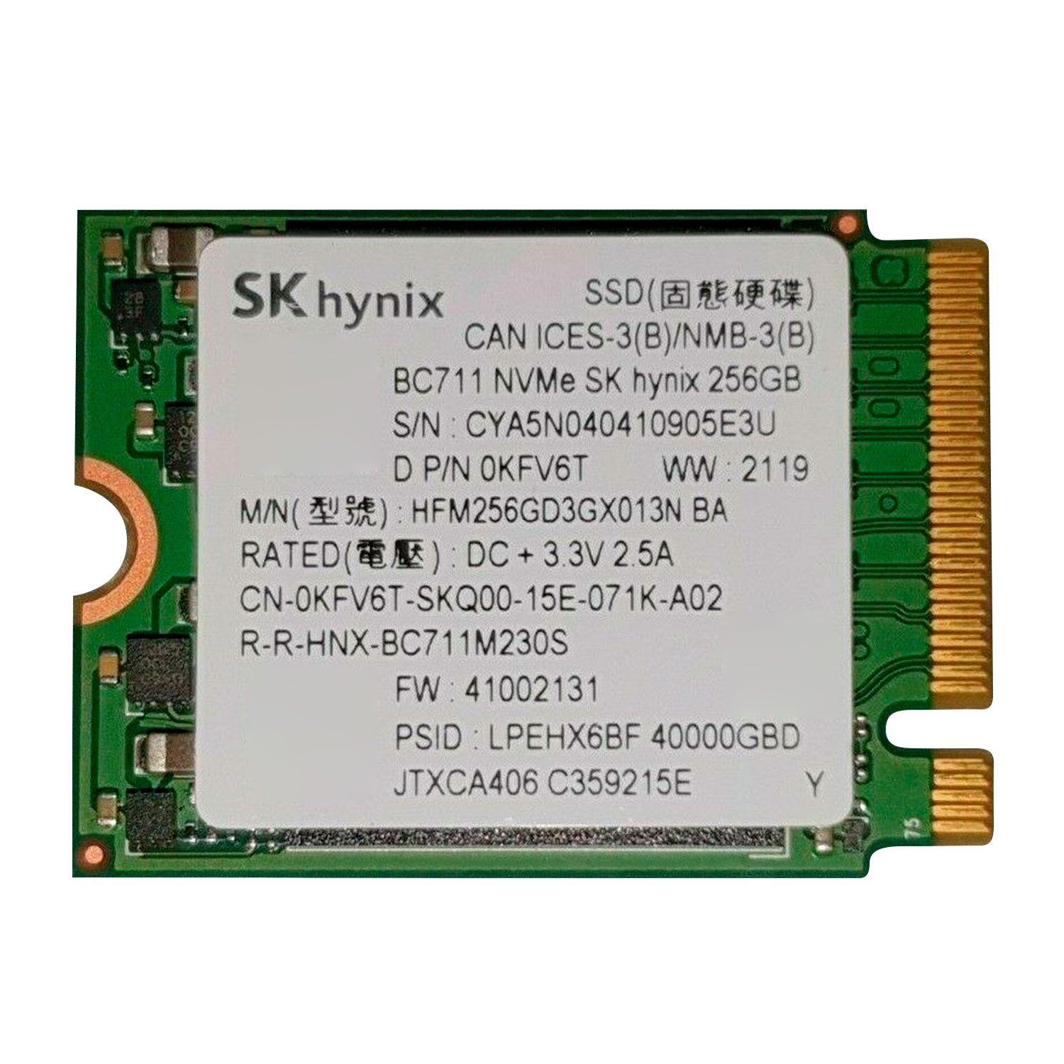 Disco SSD M.2 SK Hynix BC711 NVMe 256GB P/N 0KFV6T Open Box-0