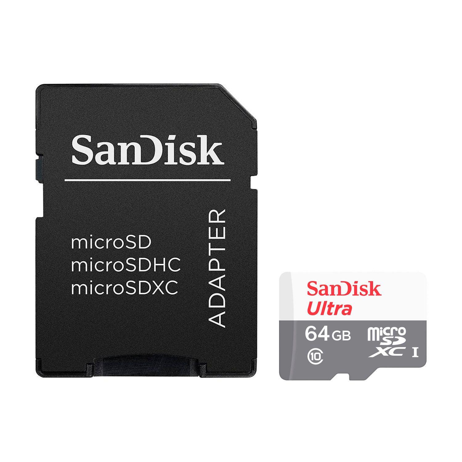 Tarjeta De Memoria MicroSD 64Gb Sandisk + Adaptador 100mb/s-3