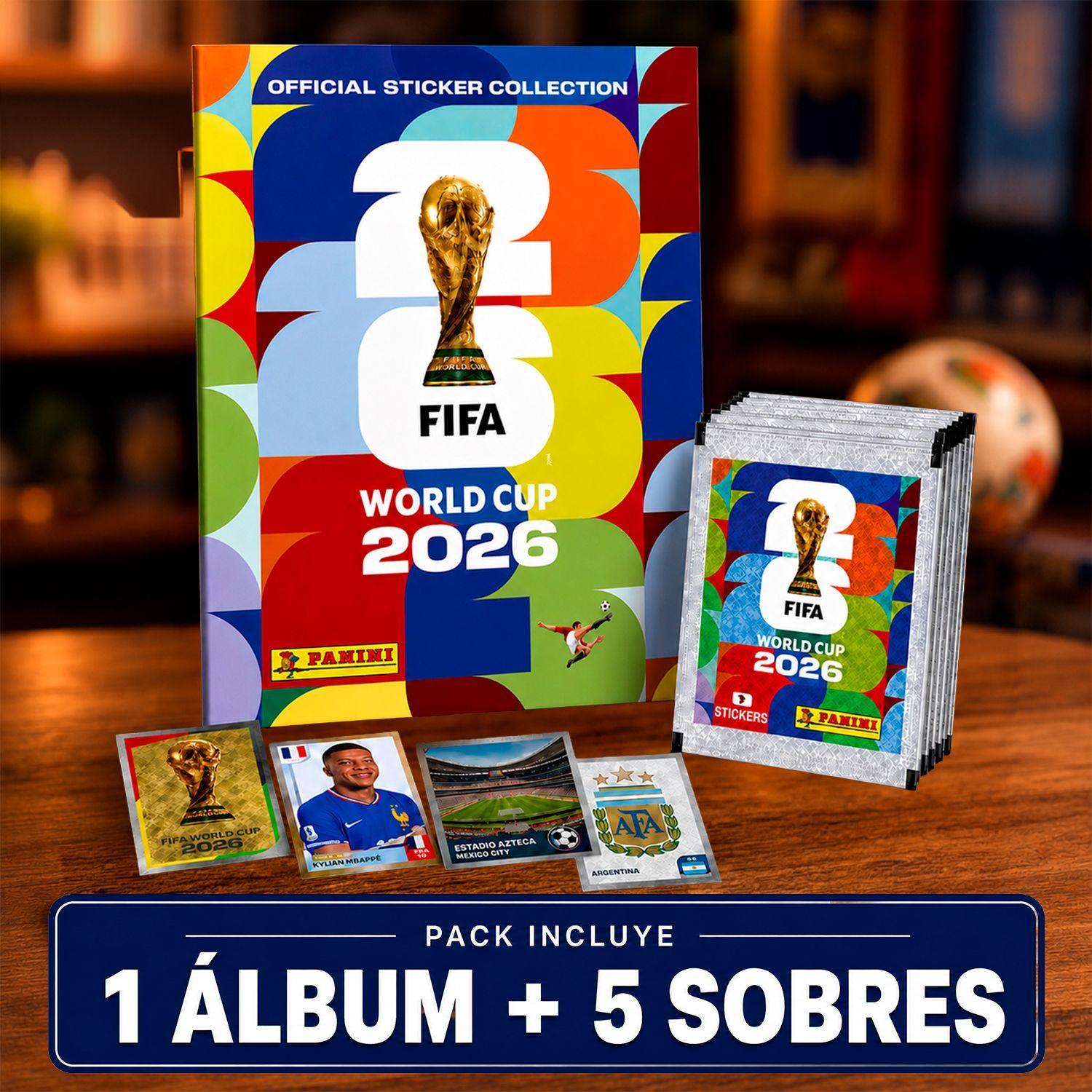 Pack Album Panini + 5 Sobres 35 Laminas Fifa Mundial 2026-4