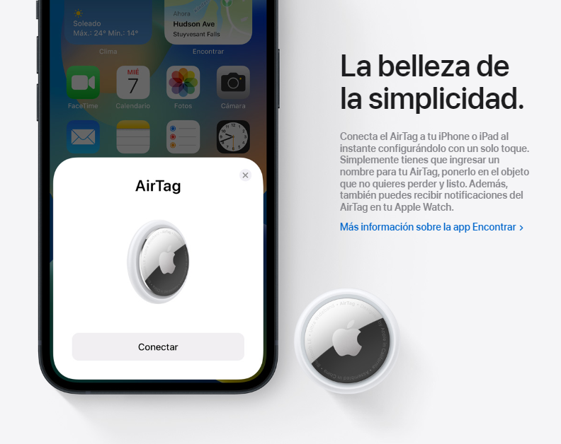 Rastreador Apple Airtag Resistencia IP67 1 unidad MX532AM/A-9