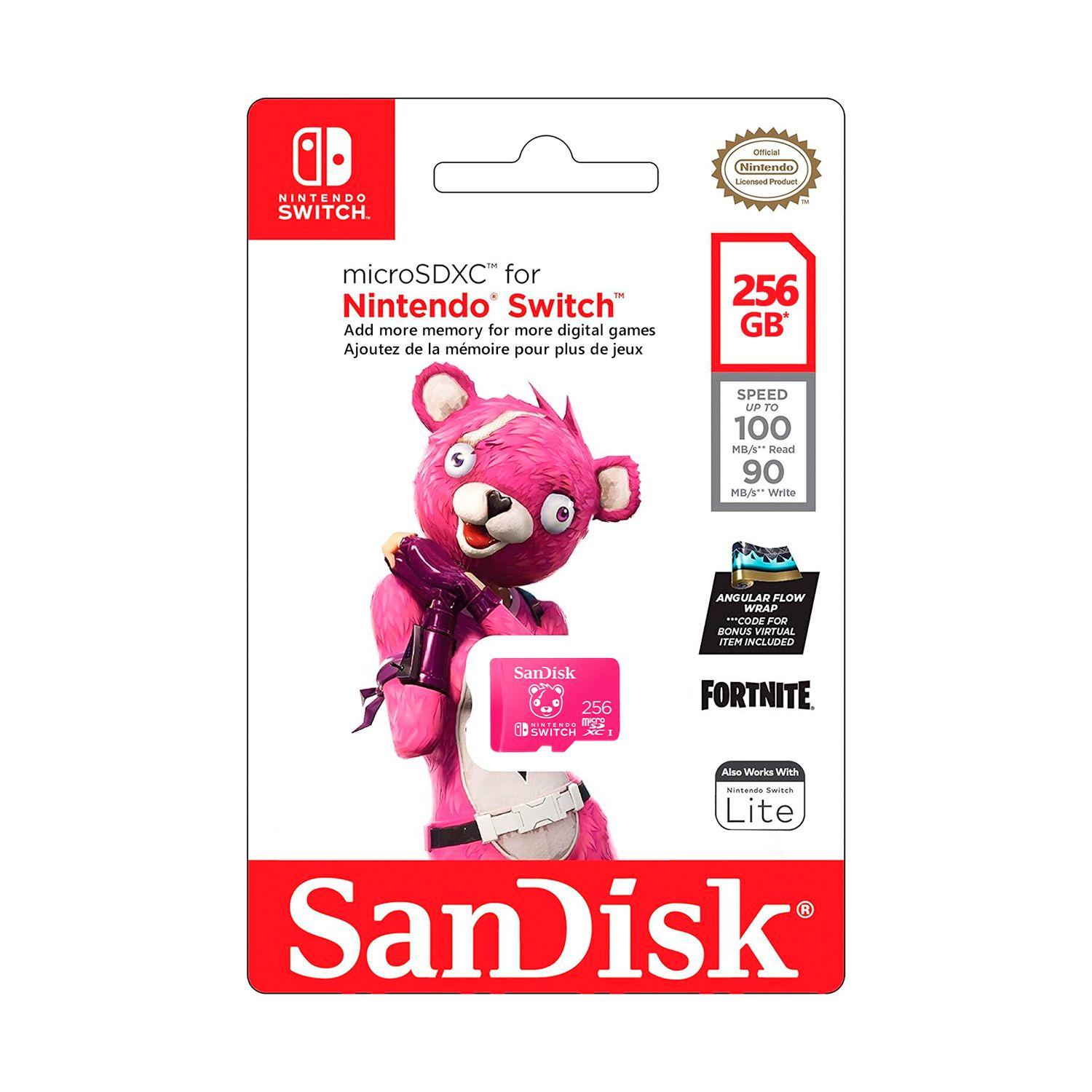 Tarjeta MicroSDXC SanDisk 256GB Nintendo Switch Fortnite 4K-3