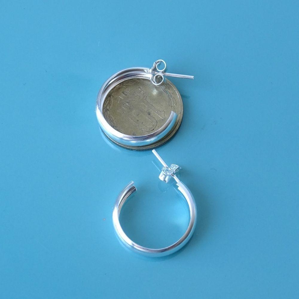 Aros Argolla De Plata Lisa 2cm - MABELITA-2