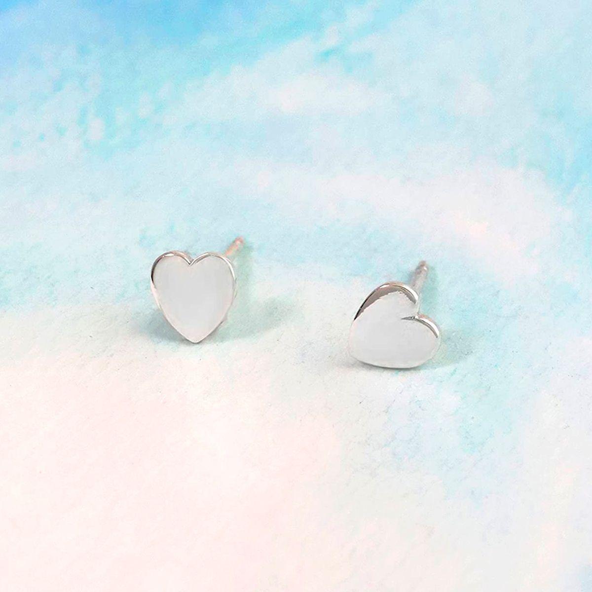Aros Aritos Corazon Plata 925 - Mabelita-3