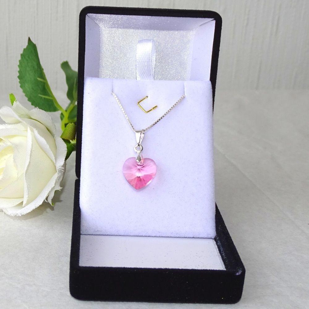 Cadena De Plata (veneciana) Con Cristal Rosa - MABELITA-3