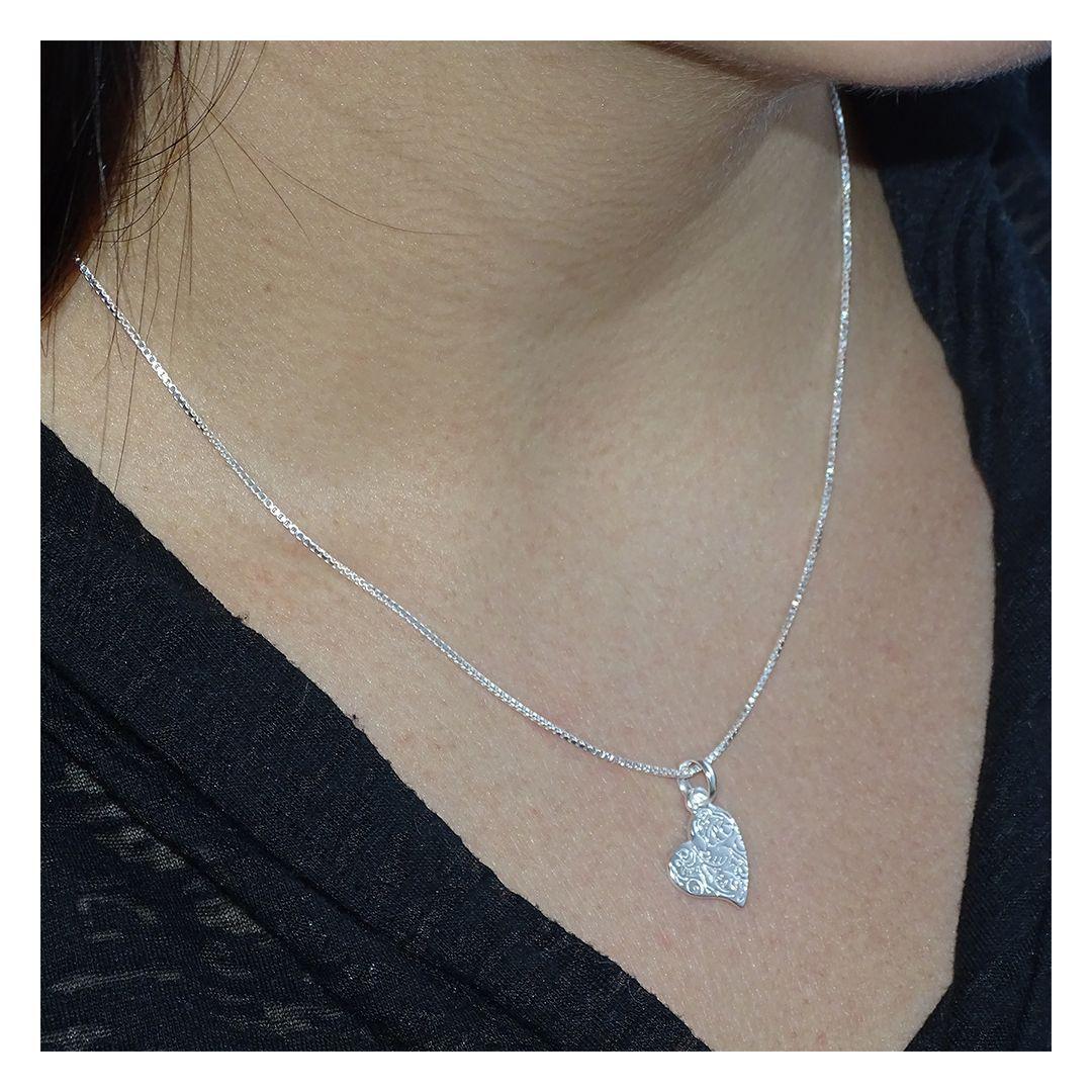 Cadena de Plata 925 Corazon Tallado - Mabelita-2