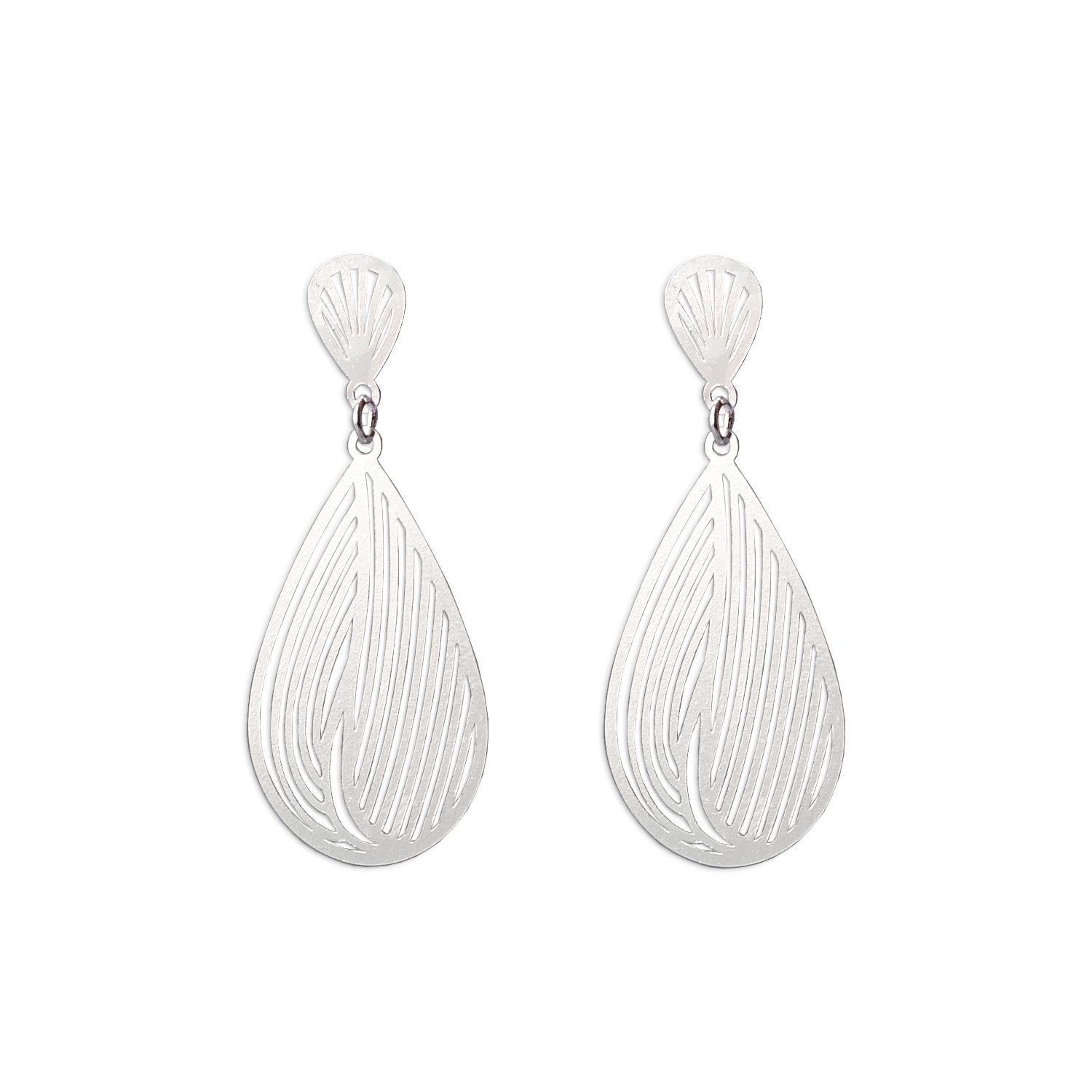 Aros De Plata 925 Gotas Elena - Mabelita-0