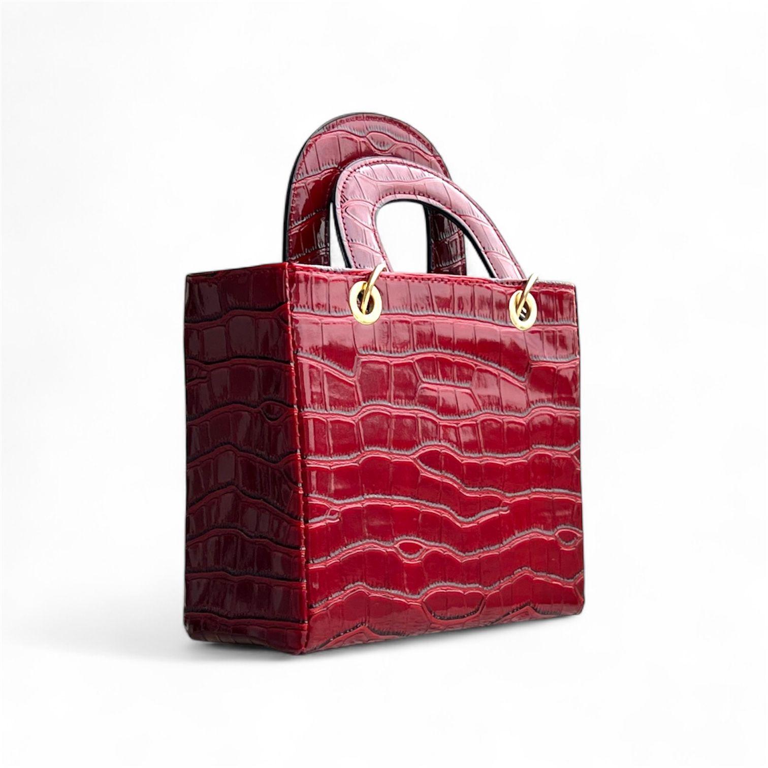 Cartera rojo burdeo elegante-1