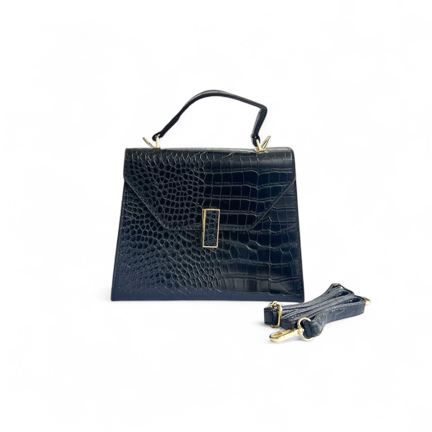 Cartera de mano negra elegante-0