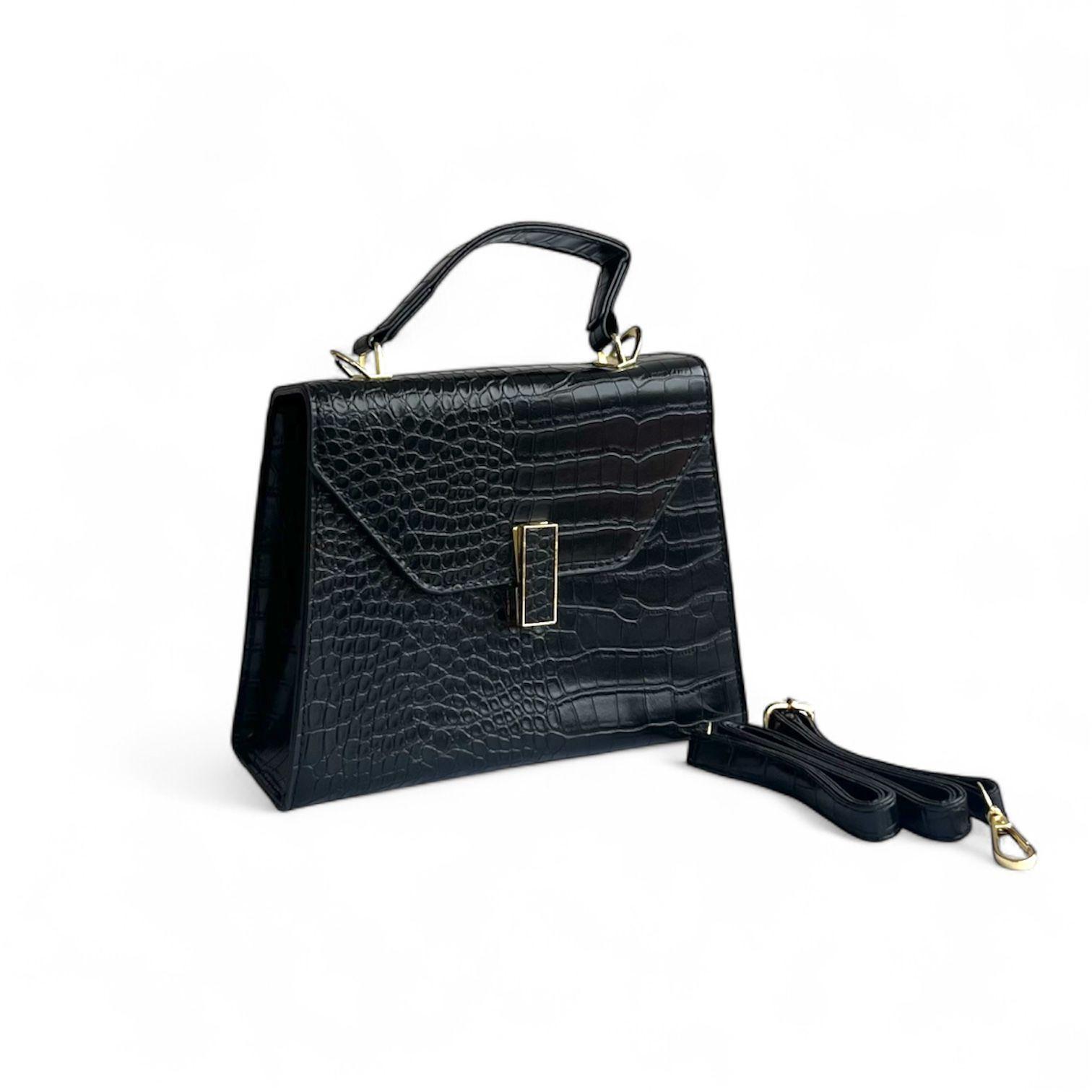 Cartera de mano negra elegante-1